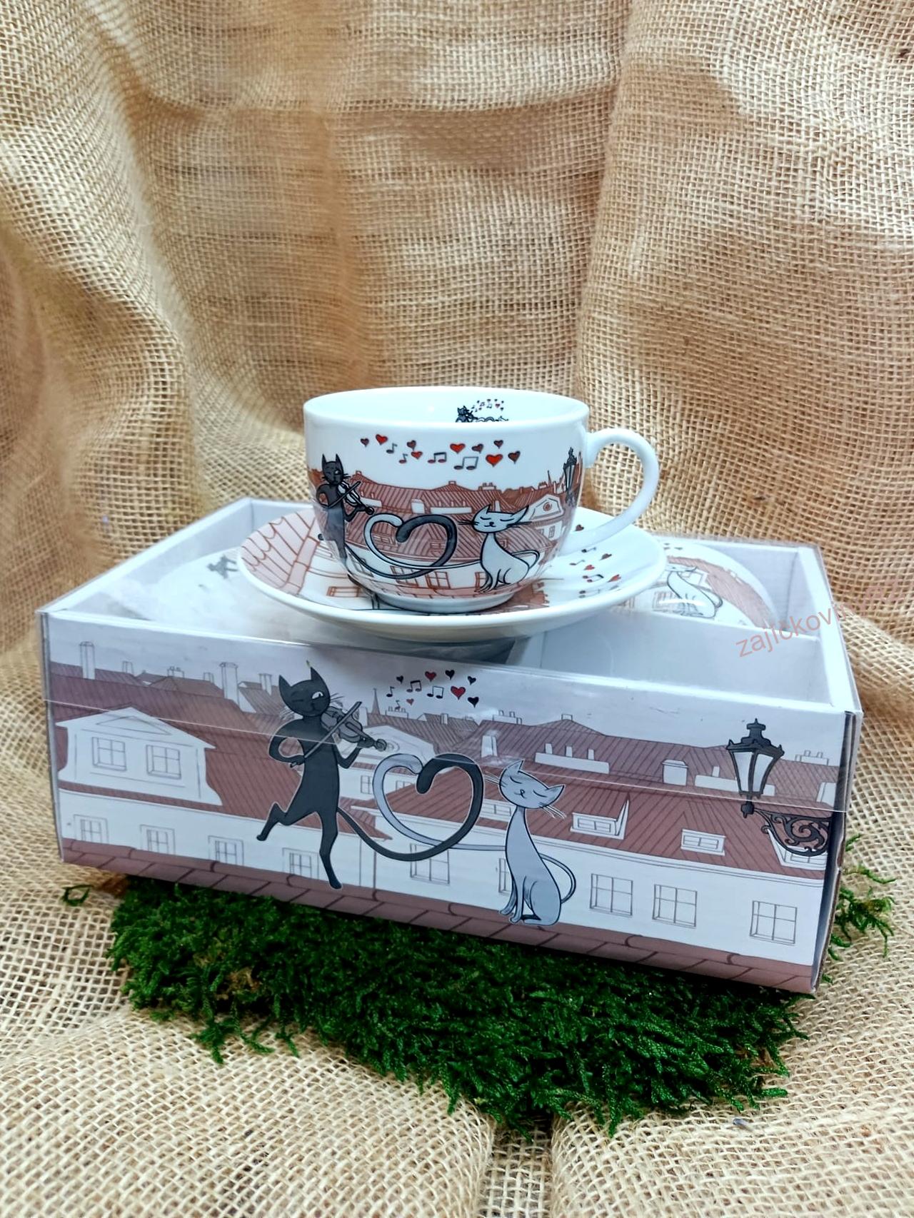 Porcelánová sada kočky