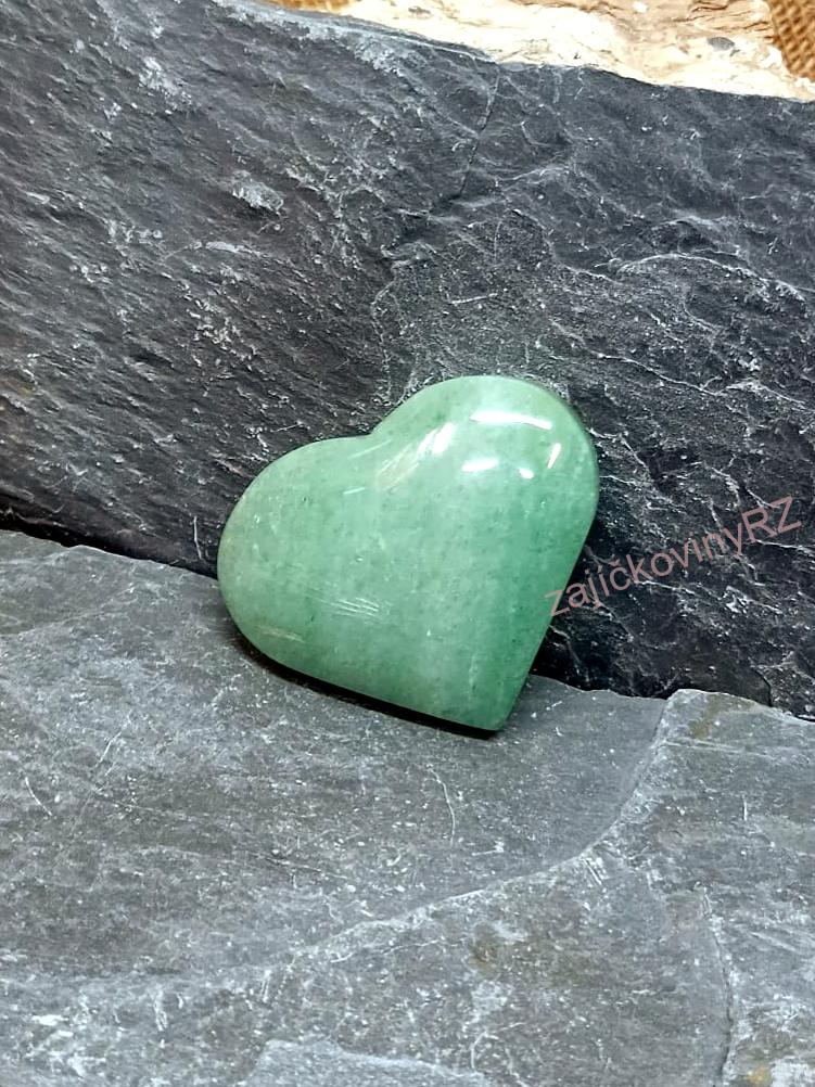 Srdce avanturín zelený 5,5 cm