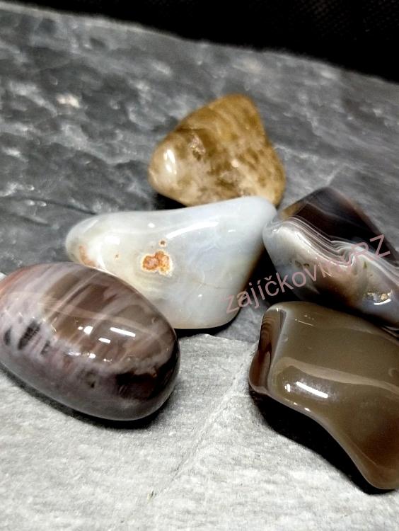 Achát tromlovaný, 1 ks, 3-4 cm