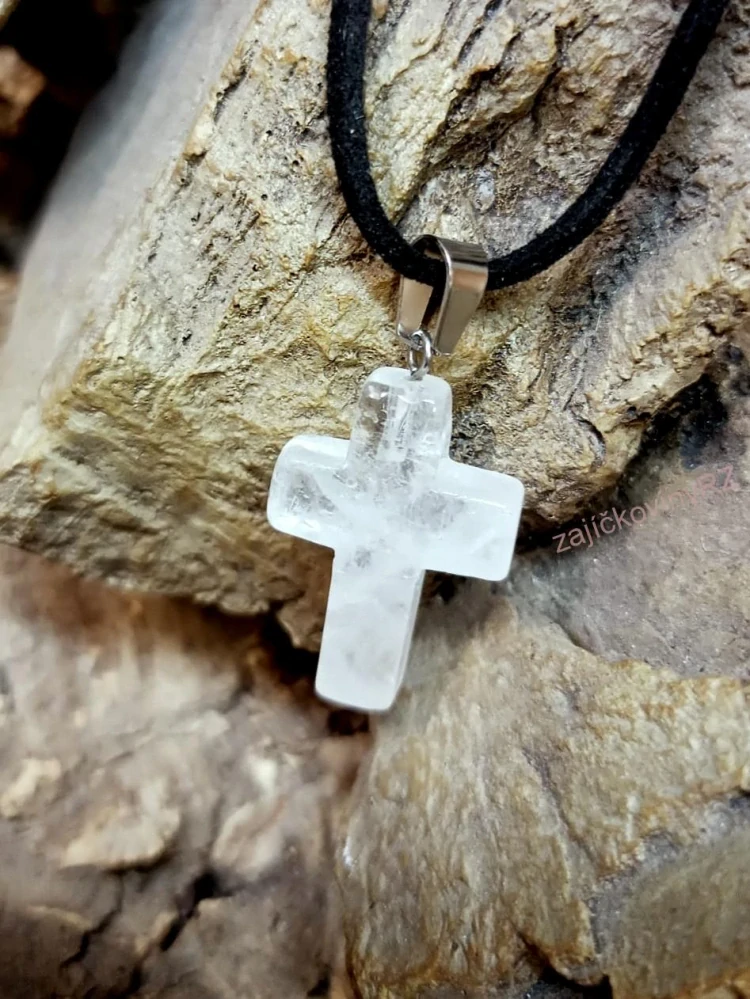 Přívěsek křížek křišťál, 2,5 cm