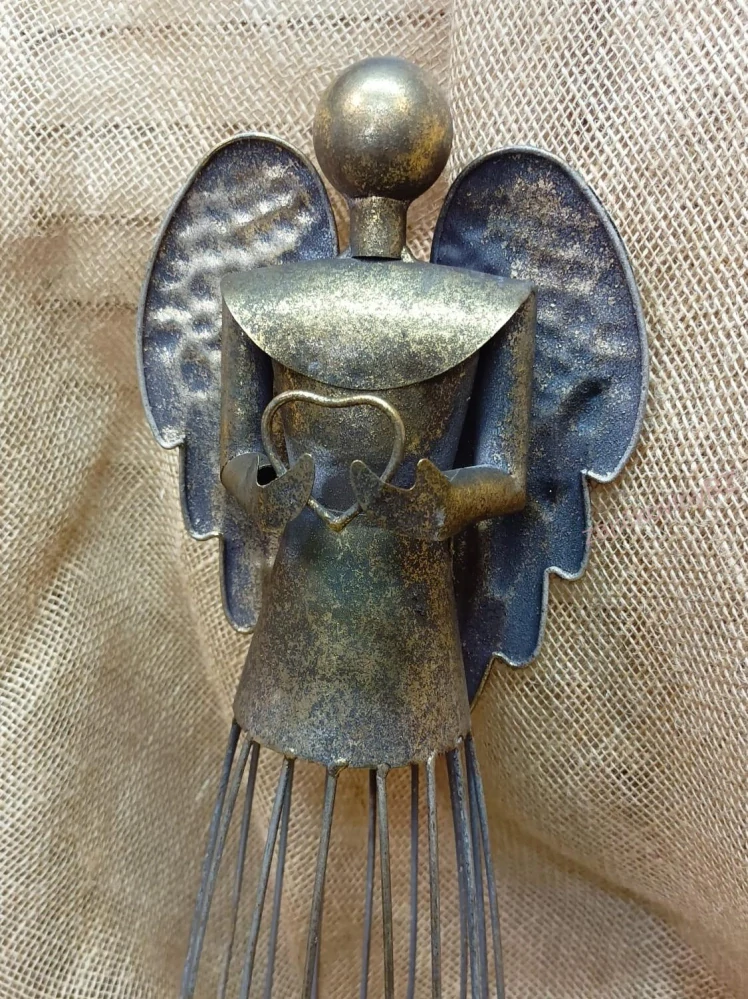 Plechový anděl zlatý XL, 54 cm