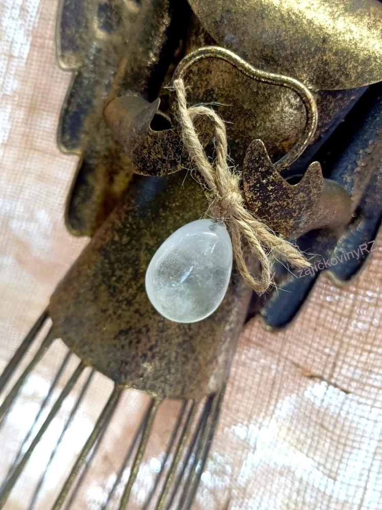 Plechový anděl s přívěskem, zlatý XL, 54 cm