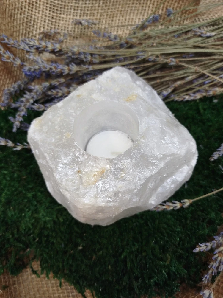 Svícen surový křišťál č.2, cca 1-1,5 kg