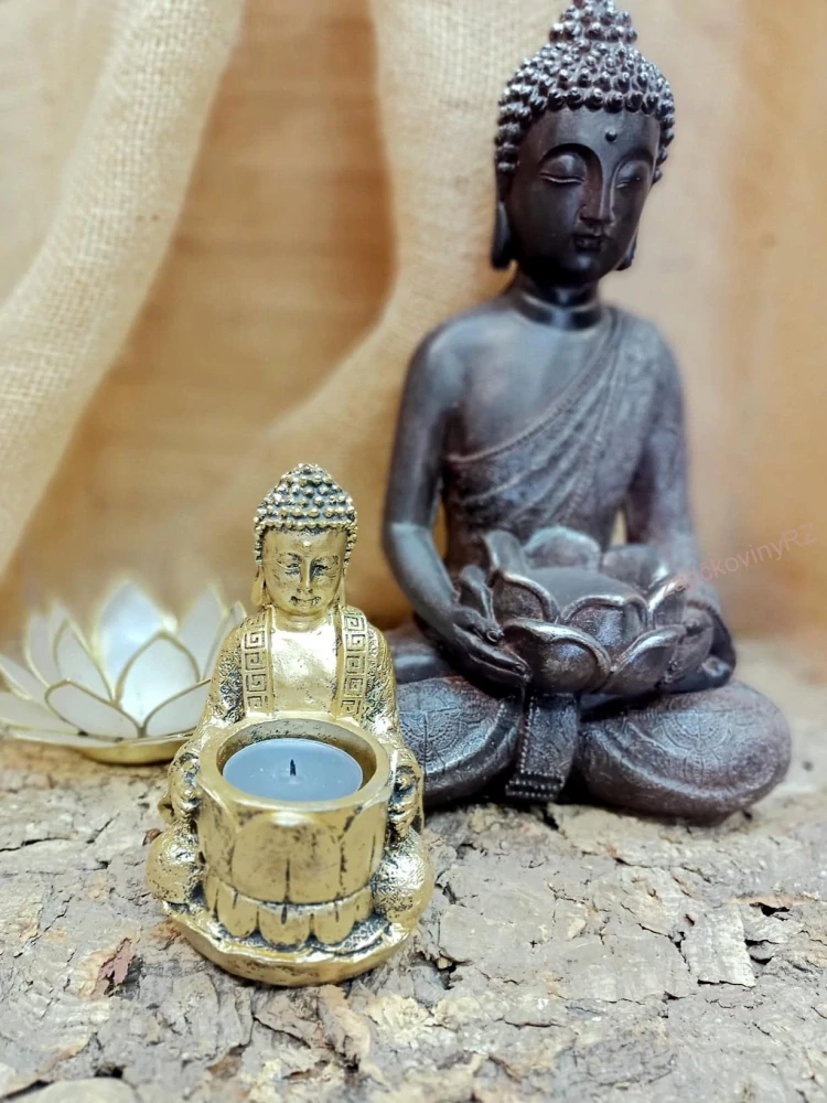 Buddha zlatý, 14 cm