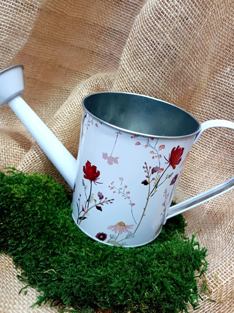 Konvička plechová dekorativní, 15 cm