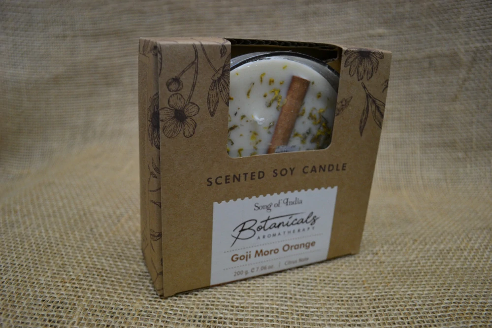 Organická tříknotová svíčka 200g, ve skle, Goji Moro Orange, 200 g