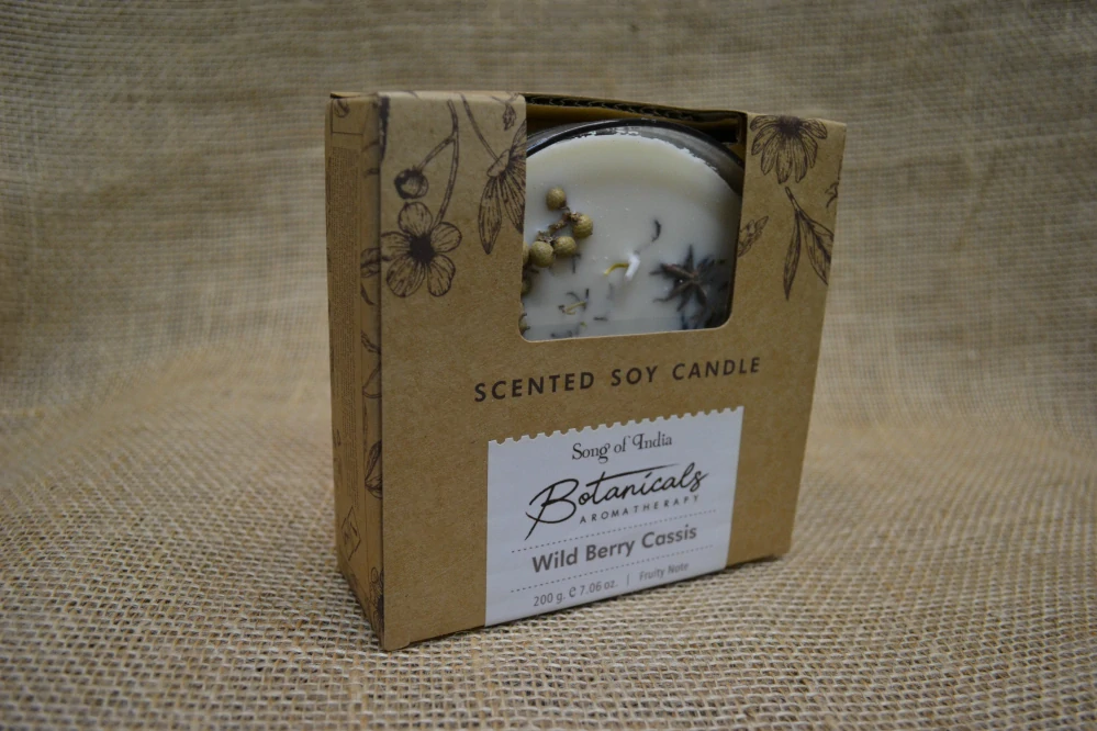 Organická tříknotová svíčka 200g, ve skle, Wild Berry Cassis