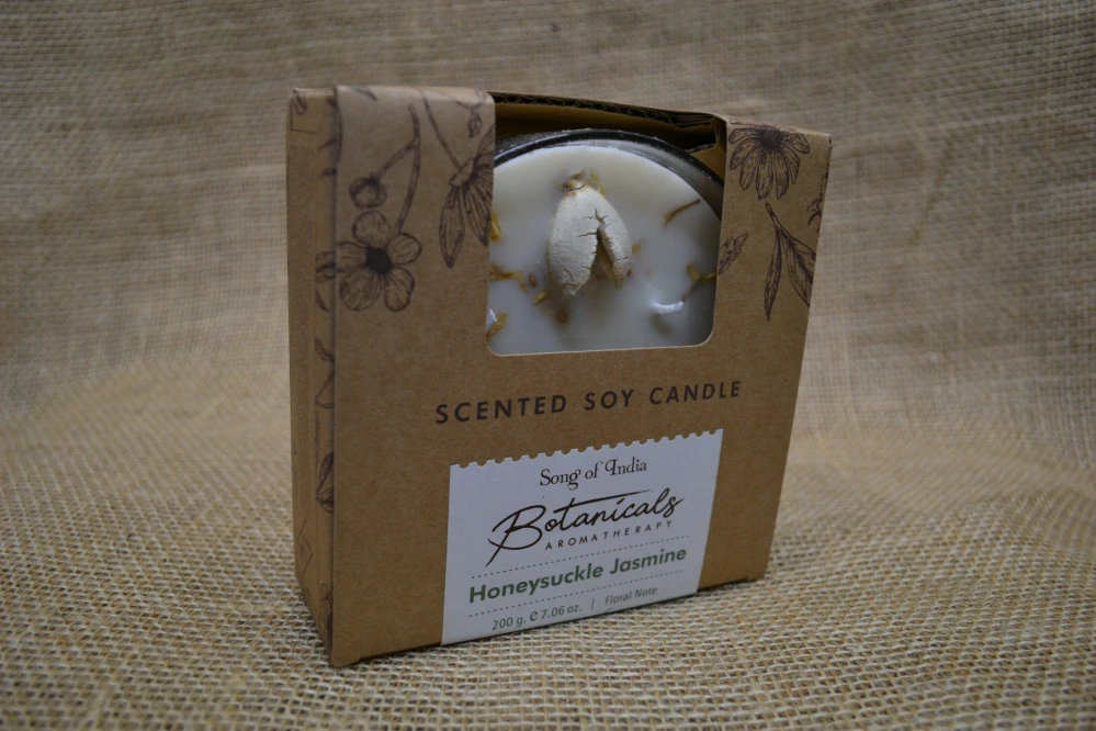 Organická tříknotová svíčka 200g, ve skle, Honeysuckle Jasmine, 200 g
