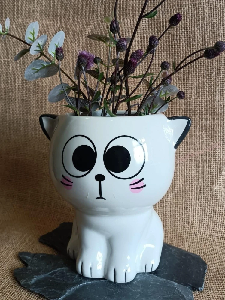 Květináč kočka, vystrašená, 20 cm