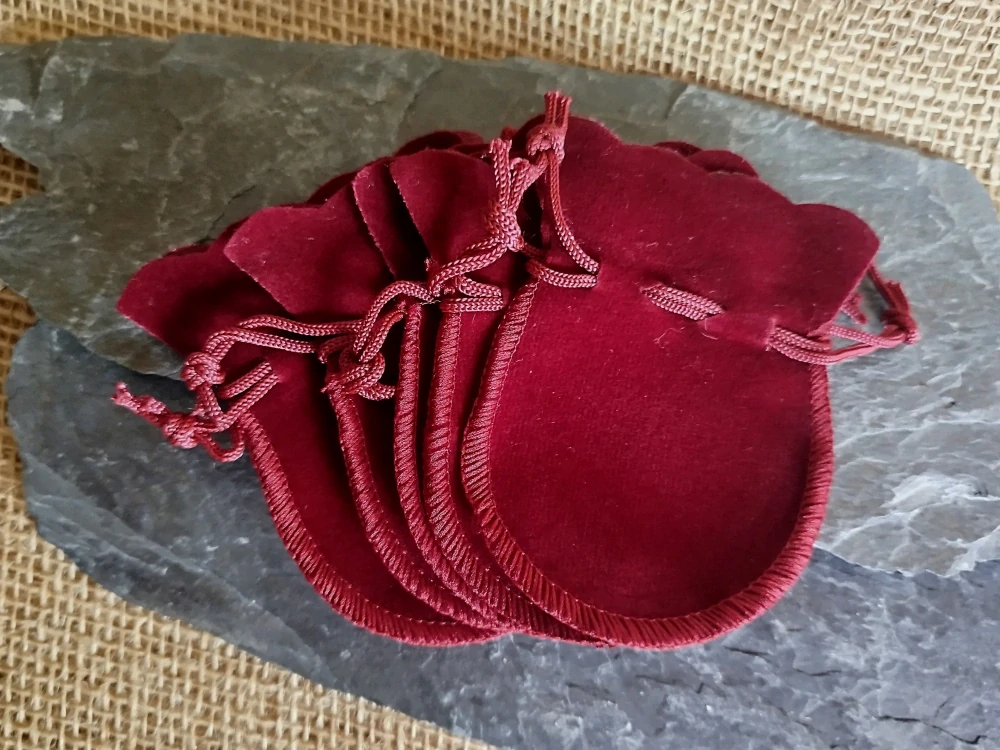 Sametový pytlíček na kameny, 1 ks, 9x6,5 cm