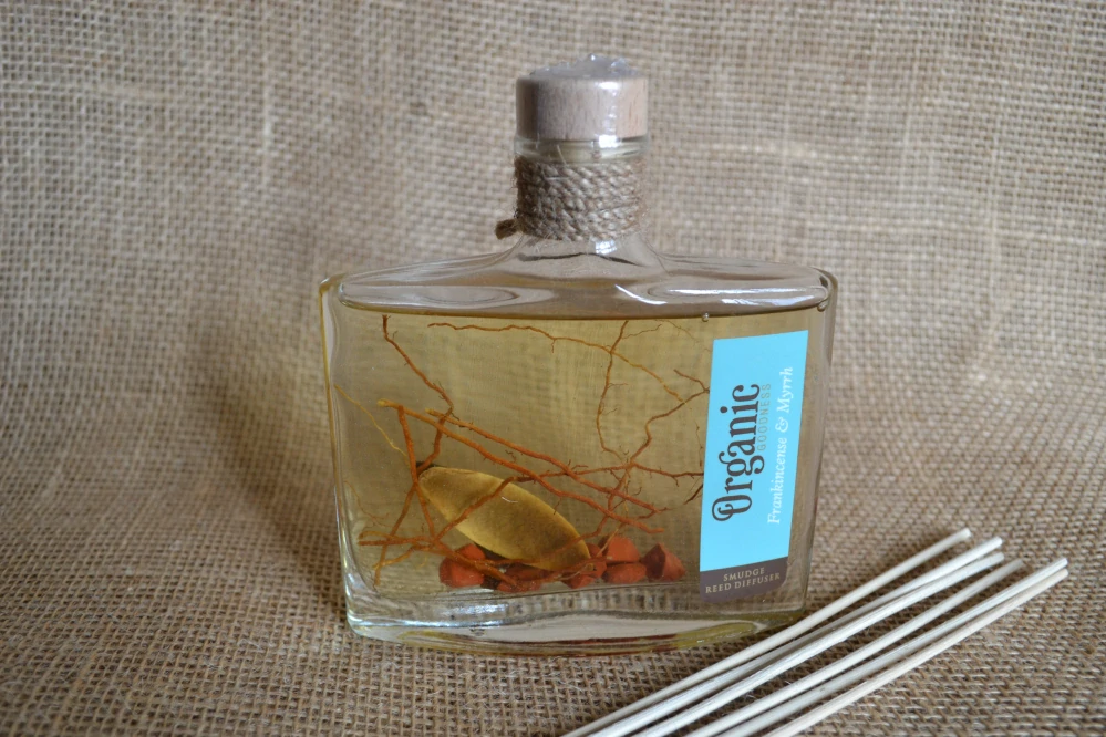 Organický difuzér 150 ml s tyčinkami, Frankincense & Myrrh