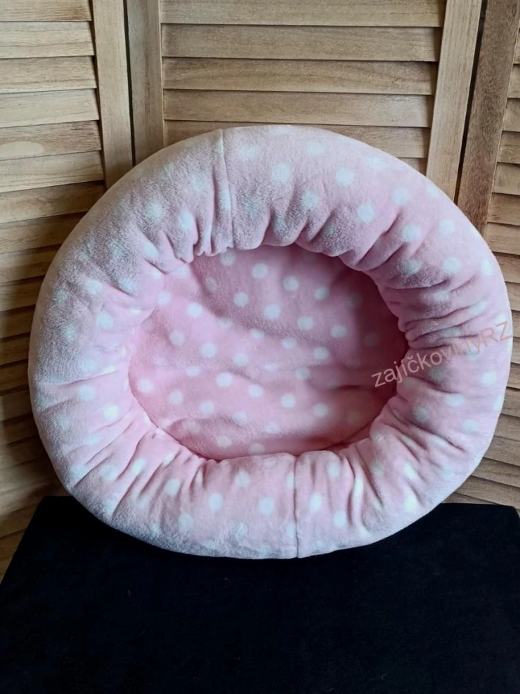 O'lala pets pelech Coral fleece 57 cm, růžovobílý s puntíky