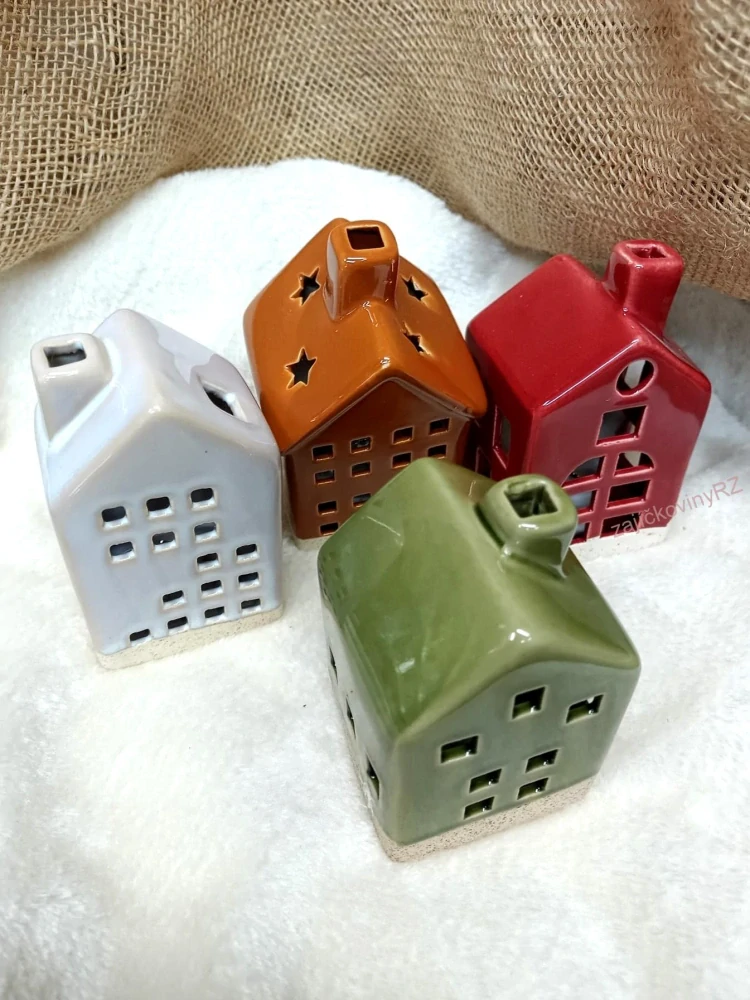 Domek keramický LED, cihlová barva