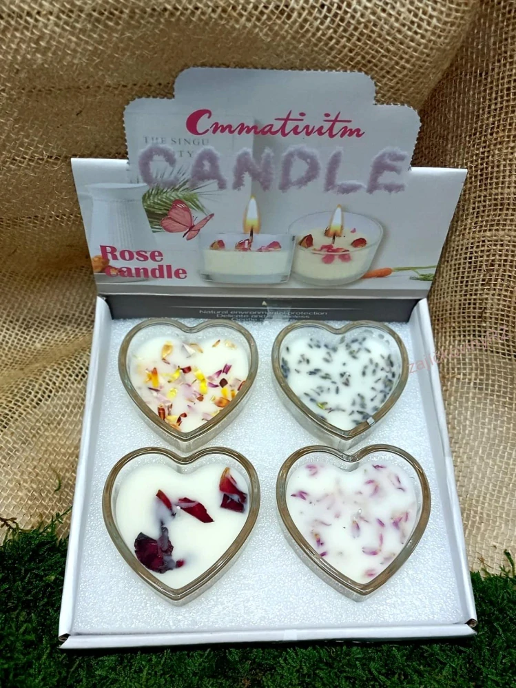 Svíčka ve skle srdíčko, 7cm