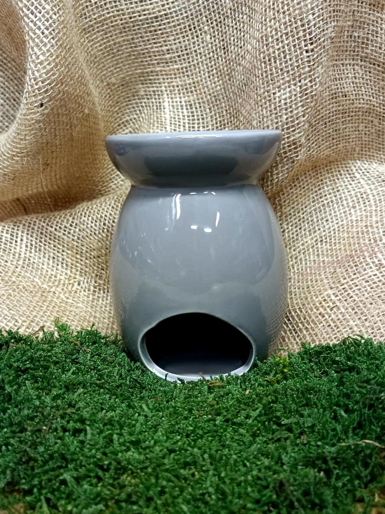 Aromalampa šedá se srdíčkem, 13,5 cm