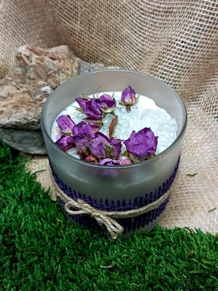 Vonná svíčka s minerály, KŘIŠŤÁL, velká 400g č.2