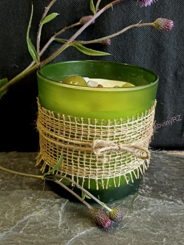 Vonná svíčka s minerály, SERPENTIN, velká, 400 g