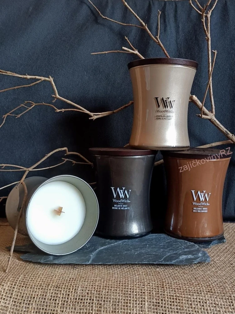 WoodWick Precious Metals svíčka váza střední, 275 g, Cypress Ore