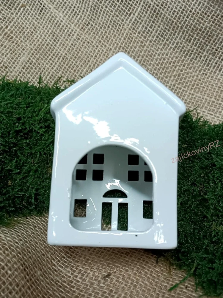 Aromalampa, domek keramický bílý