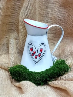 Konvička plechová dekorativní, 20 cm