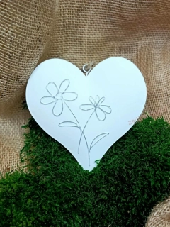 Závěsné srdce plechové, 15 cm