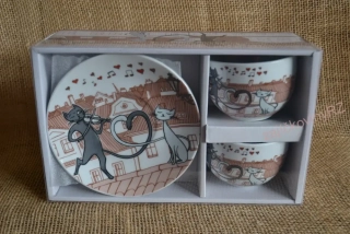 Porcelánová sada kočky