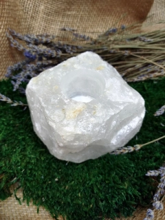Svícen surový křišťál č.2, cca 1-1,5 kg