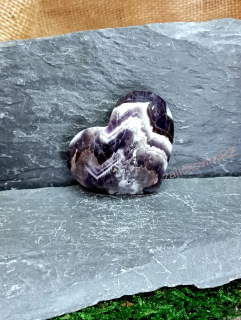 Srdce ametyst chevron 6,5 cm