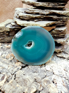 Achátový plát, zelený, 8,5x7,5 cm