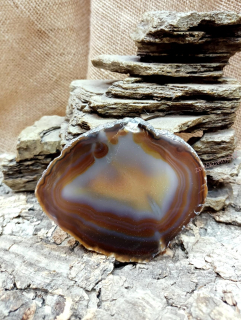 Achátový plát hnědý 10,5x8,5 cm