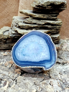 Achátový plát světle modrý XL 9,5x9x2 cm