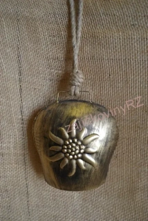 Alpský zvonec velký zlatý, 15 cm, plechový