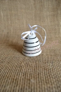 Zvonek závěsný, keramický, 5,5 cm, s proužky