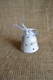 Zvonek závěsný, keramický, 5,5 cm, s puntíky