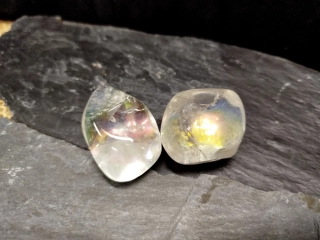 Aqua křišťál aura, tromlovaný, 3-4 cm, 1 ks, náhodný výběr