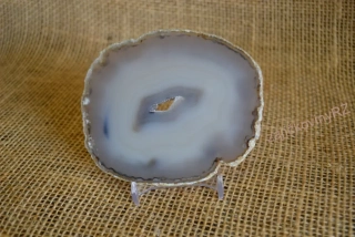 Achátový plát, světle šedý, 10x8,5 cm