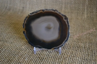 Achátový plát, šedohnědý, 7,5x9 cm