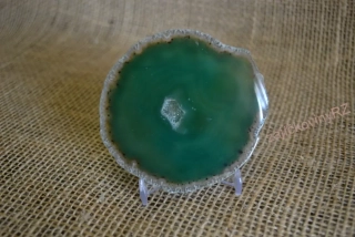 Achátový plát, zelený, 8x8 cm