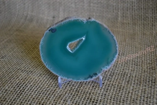 Achátový plát, zelený, 9x7,5 cm