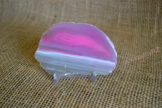 Achátový plát, růžový, 10x6,5 cm