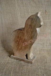 Kočka dřevěná, oboustranná, 21 cm