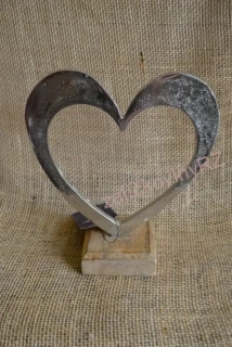 Srdce kovové na podstavci, 20,5 cm