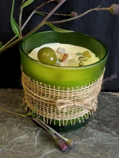Vonná svíčka s minerály, SERPENTIN, velká, 400 g