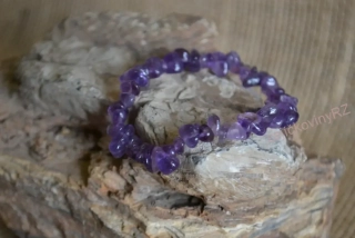 Náramek zlomky, ametystový, obvod 18-19 cm