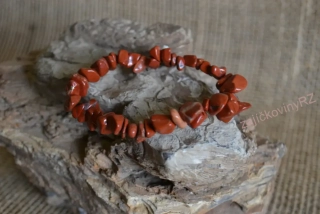 Náramek zlomky, jaspis červený, obvod 18-19 cm