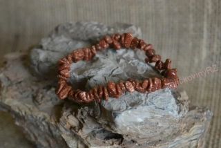 Náramek zlomky, avanturín sluneční, obvod 18-19 cm