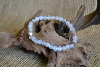 Náramek z minerálních kuliček, achátový, průměr kuličky 6 mm