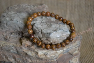 Náramek z minerálních kuliček, jaspis obrázkový, průměr kuličky 6 mm