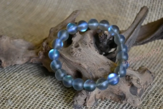 Náramek, opalit aura, černomodrý, průměr kuličky 10 mm