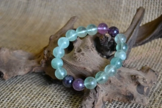 Náramek z minerálních kuliček, fluorit, průměr kuličky 10 mm